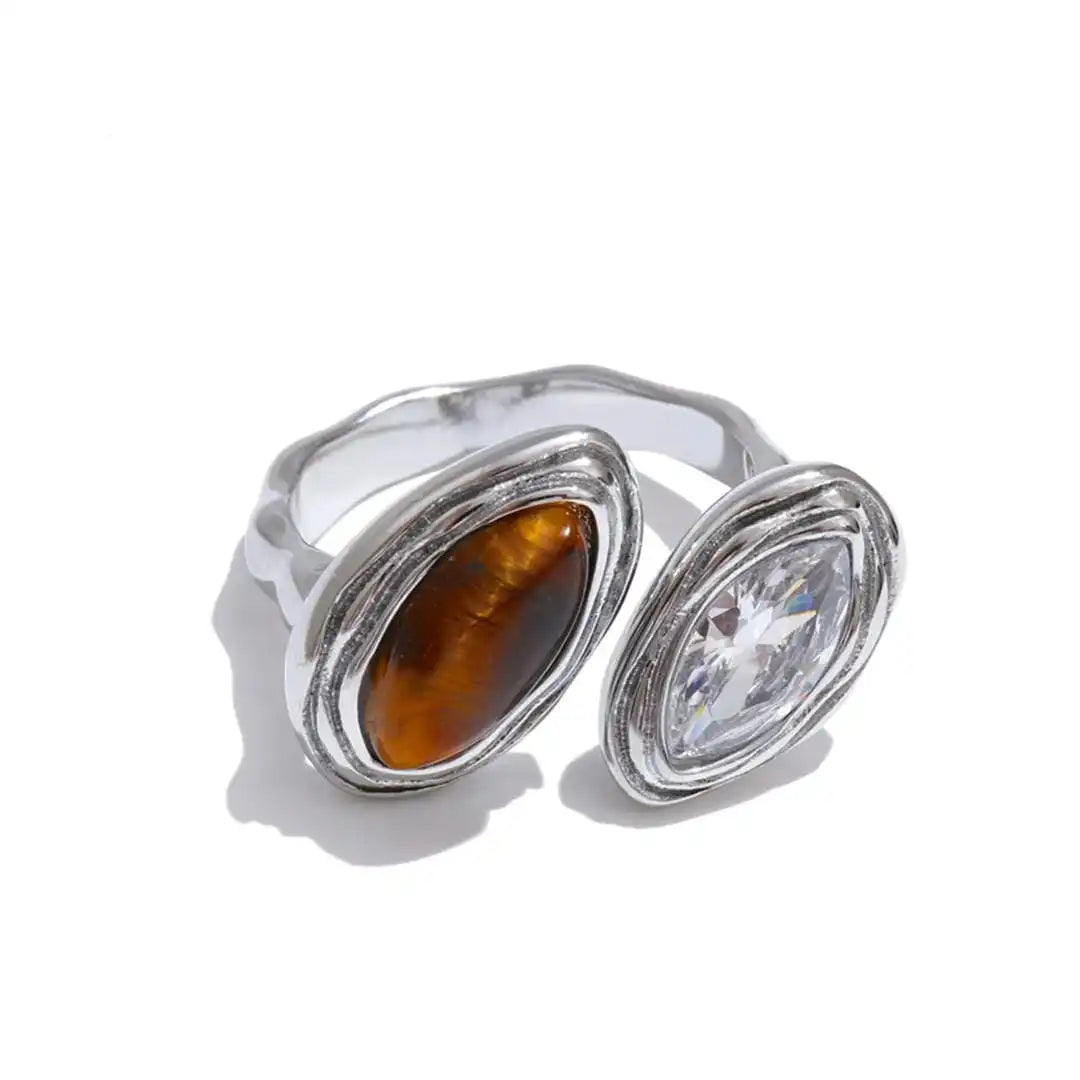 Anello Bypass con Doppia Marquise