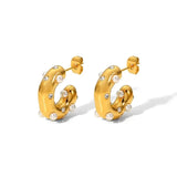 Brillanti Orecchini a Cerchio in Zirconia Dorata