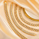 Set di Bracciali Regolabili in Zirconia Cubica Placcata Oro