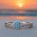 Anello in argento 925 con crisantemo blu A minha loja