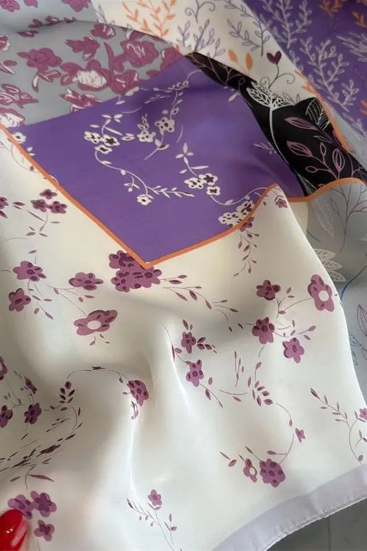 Violetta - sciarpa all'uncinetto (100% seta - 68cm) A minha loja