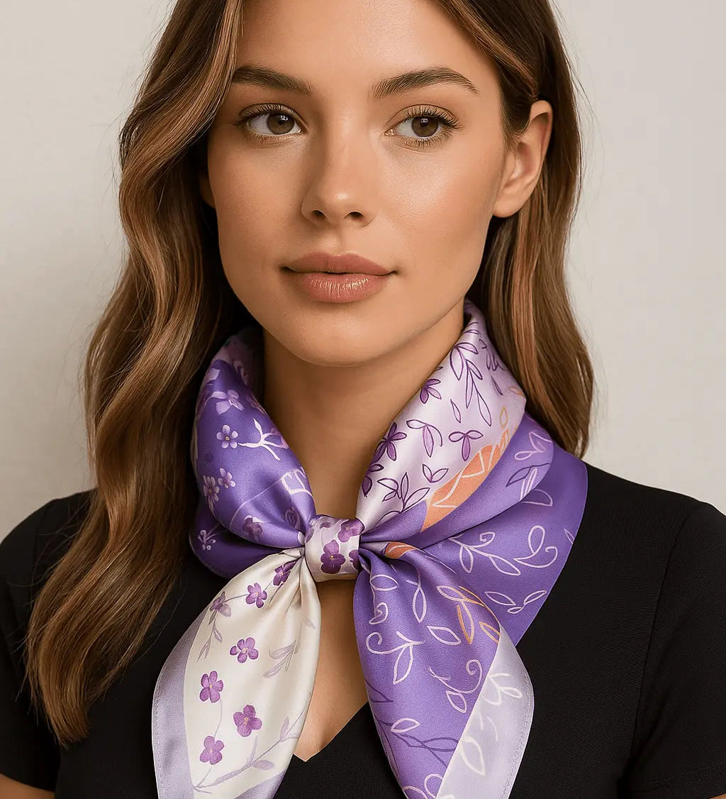 Violetta - sciarpa all'uncinetto (100% seta - 68cm) A minha loja