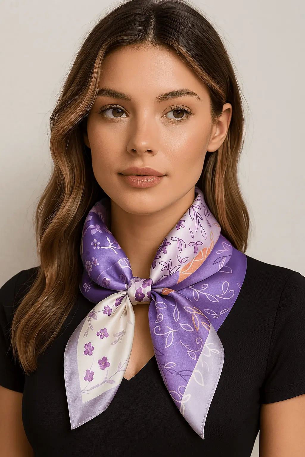Violetta - sciarpa all'uncinetto (100% seta - 68cm) A minha loja