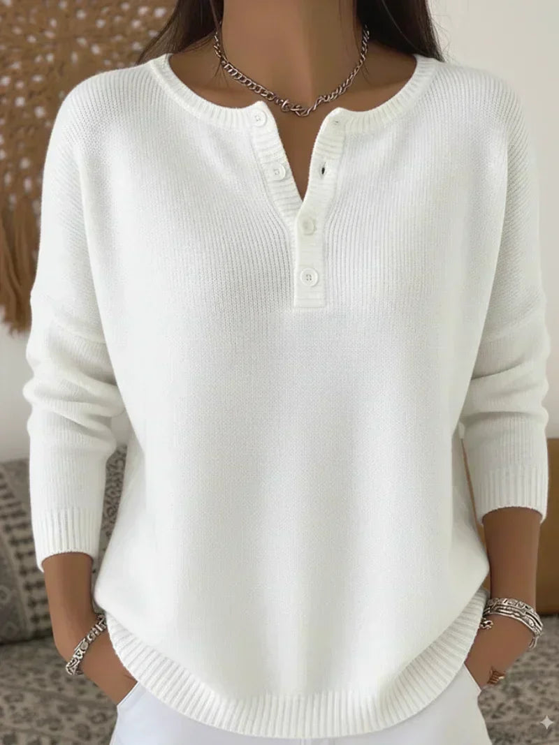HELENA | HENLEY BUTTON-UP KNIT SWEATER A minha loja