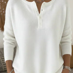 HELENA | HENLEY BUTTON-UP KNIT SWEATER A minha loja