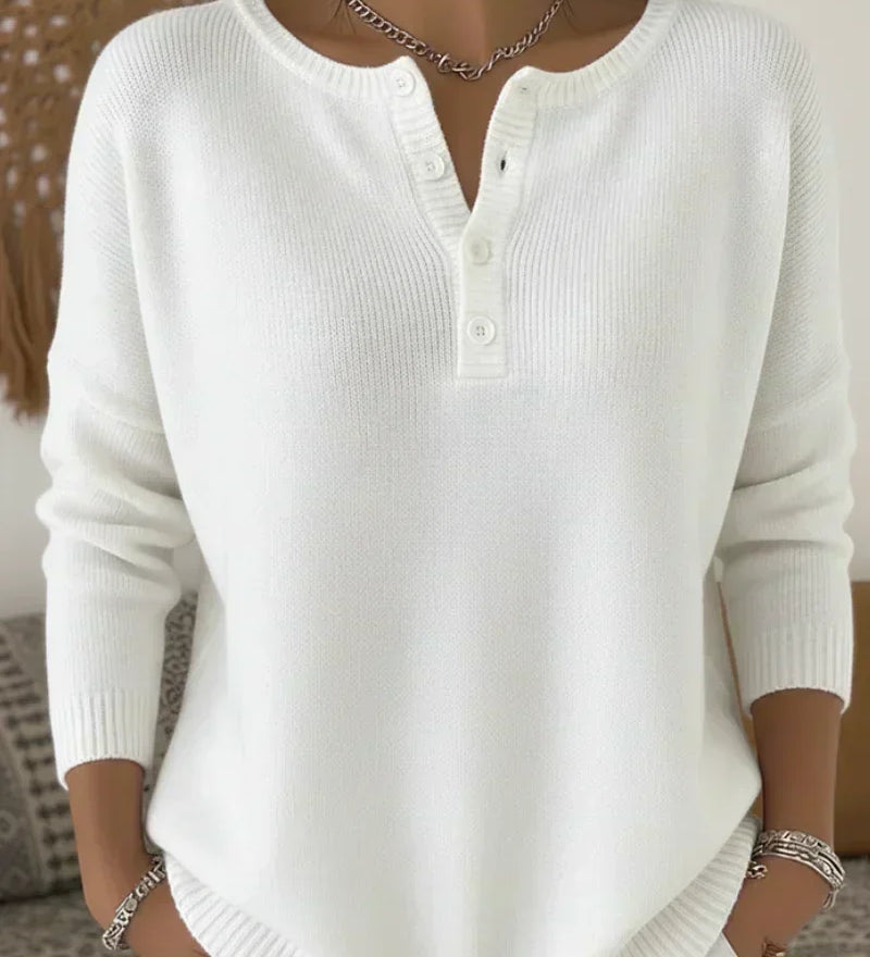 HELENA | HENLEY BUTTON-UP KNIT SWEATER A minha loja