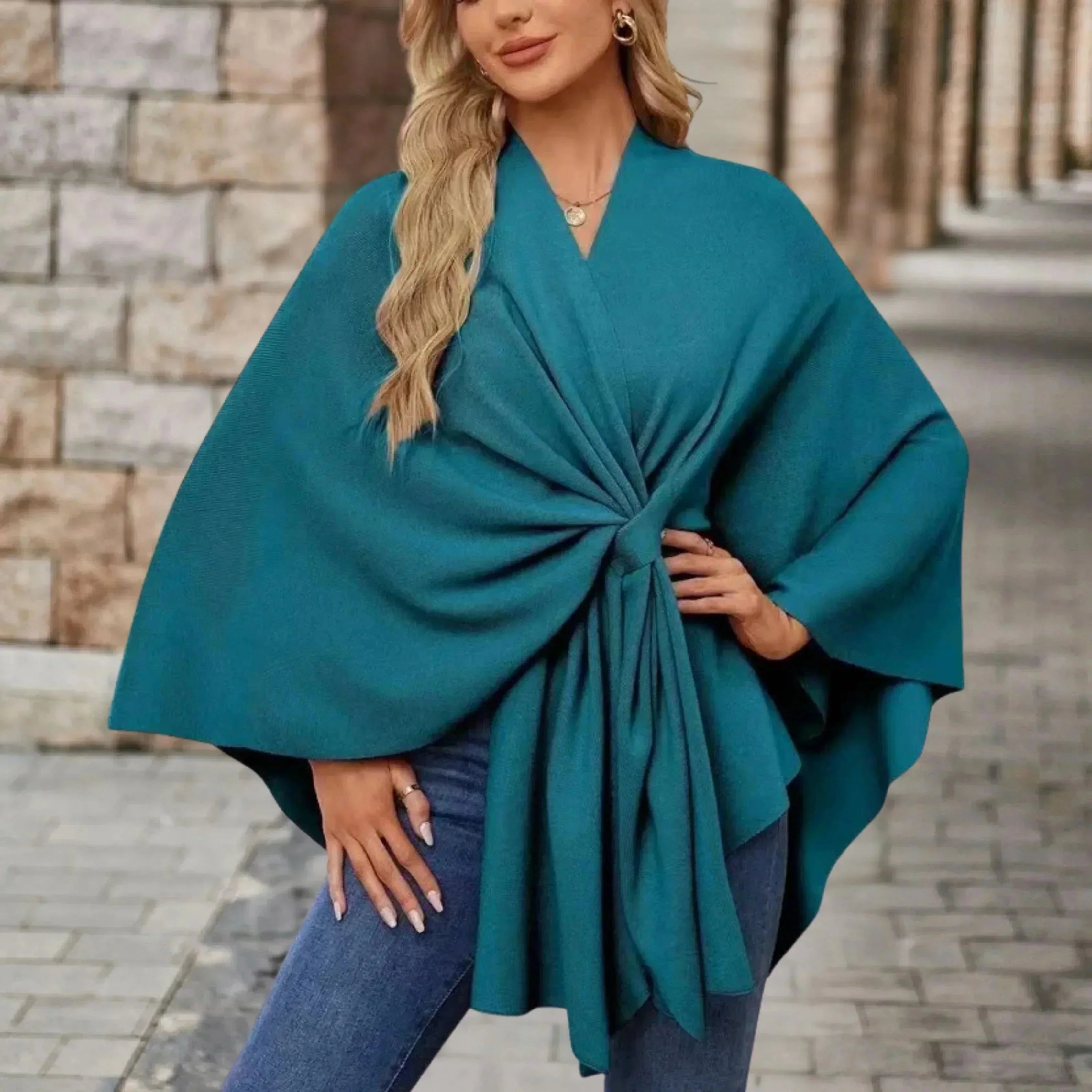 Yvette | Poncho Drappeggiato Elegante A minha loja
