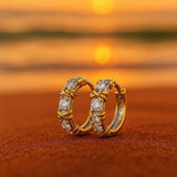 Orecchini in argento e oro zirconio A minha loja