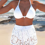 Porto Cervo - Elegante bikini in pizzo monocolore A minha loja