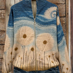 Yolanda™ | Dandelion Meadow Zip-Up Padded Cardigan A minha loja