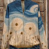 Yolanda™ | Dandelion Meadow Zip-Up Padded Cardigan A minha loja