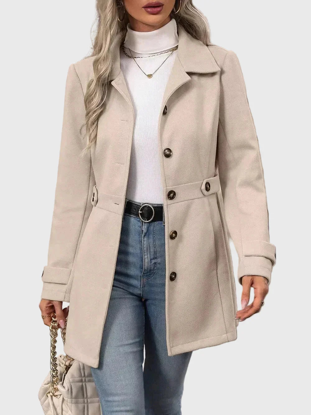 Veronika – Cappotto urbano premium con bottoni A minha loja