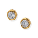 Orecchini Rotondi in Zirconia Oro Classici