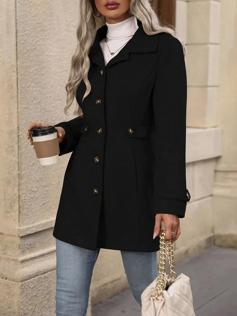 Veronika – Cappotto urbano premium con bottoni A minha loja