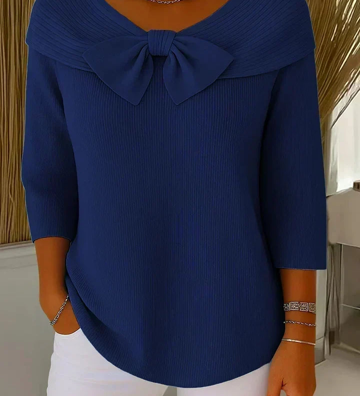 TIVELLA | SWEATER WITH BOW AND ROUND NECKLINE A minha loja