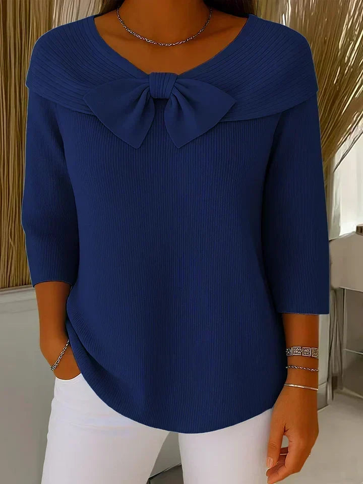TIVELLA | SWEATER WITH BOW AND ROUND NECKLINE A minha loja