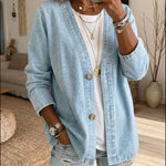 Classico Cappotto in Denim con Chiusura a Bottoni A minha loja