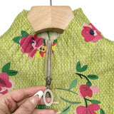 Margot | Cardigan Donna Floreale Lime con Zip