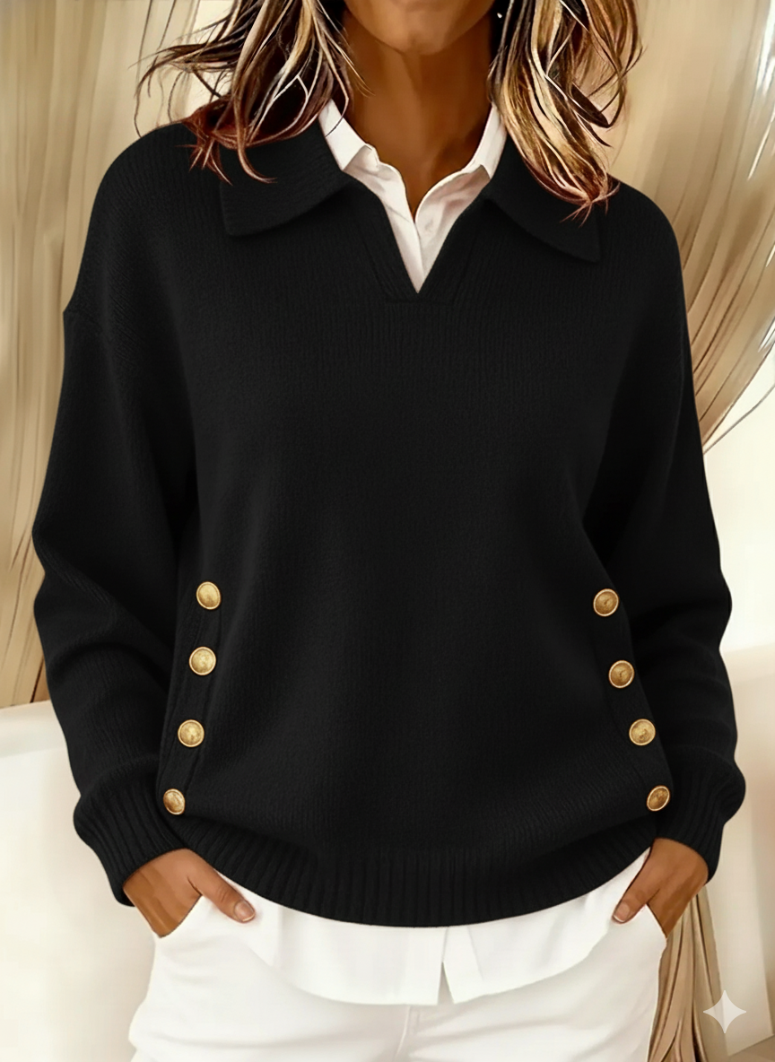 VYNETTE | V-NECK SWEATER WITH COLLAR A minha loja