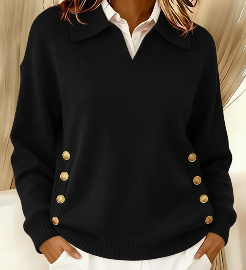 VYNETTE | V-NECK SWEATER WITH COLLAR A minha loja