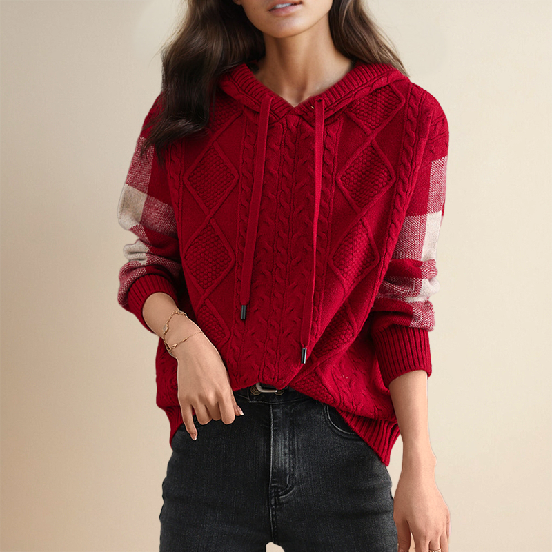 Emily | Maglione con Cappuccio a Treccia Elegante A minha loja