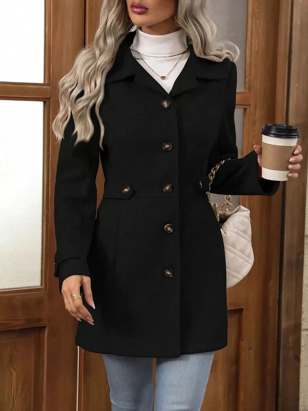 Veronika – Cappotto urbano premium con bottoni A minha loja
