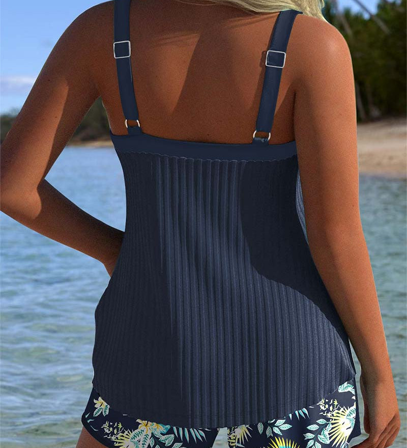 Amalfi - Due Pezzi Tankini a Righe con Pantaloni da Spiaggia A minha loja