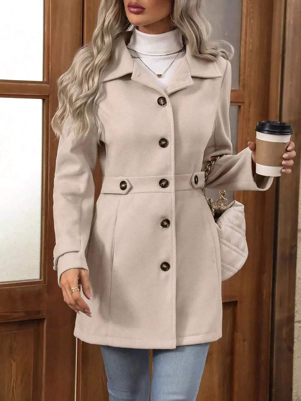 Veronika – Cappotto urbano premium con bottoni A minha loja