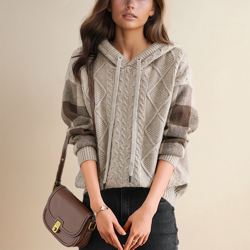Emily | Maglione con Cappuccio a Treccia Elegante A minha loja