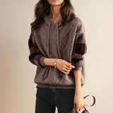 Emily | Maglione con Cappuccio a Treccia Elegante A minha loja