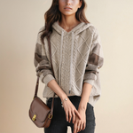 Emily | Maglione con Cappuccio a Treccia Elegante A minha loja
