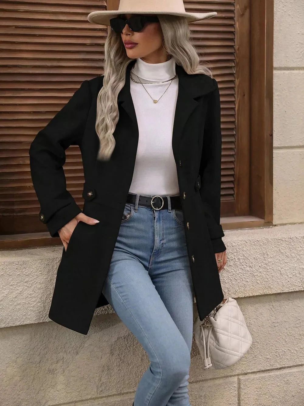 Veronika – Cappotto urbano premium con bottoni A minha loja