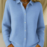 Adéla – Camicia elegante da donna in maglia con bottoni A minha loja
