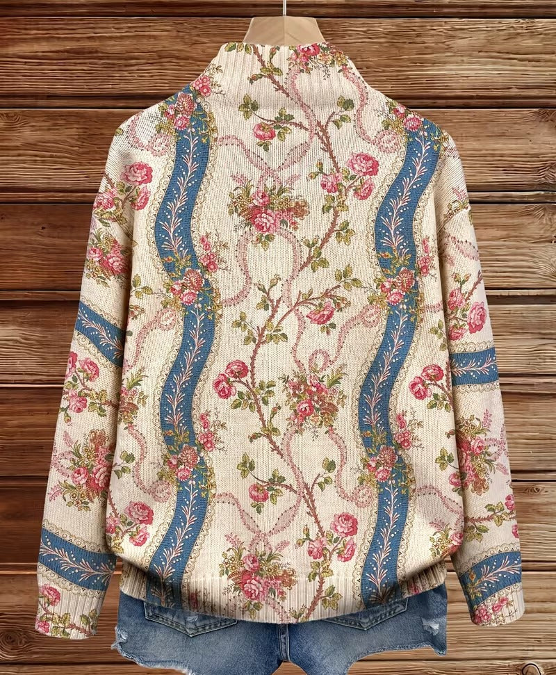 Eulalia™ | Cardigan a Strisce con Rosa Rampicante A minha loja