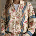Eulalia™ | Cardigan a Strisce con Rosa Rampicante A minha loja