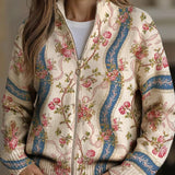 Eulalia™ | Cardigan a Strisce con Rosa Rampicante A minha loja