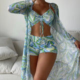 Cefalù - Set di Bikini a 3 Pezzi con Motivo Stampato A minha loja
