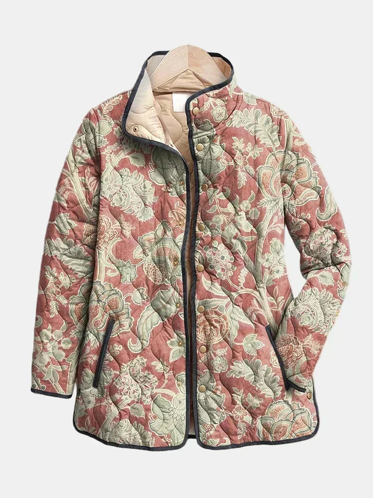 Naya | Giacca Vintage Floreale Trapuntata Casual A minha loja
