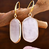 Minimalist Pink Quartz Drop Earrings