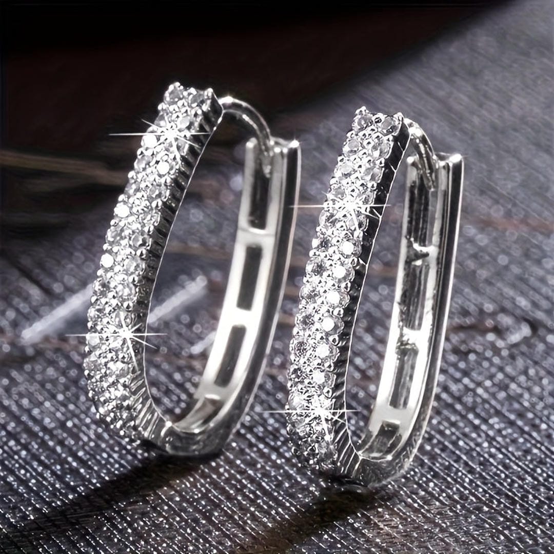 Eleganti Orecchini Circolari in Zirconia