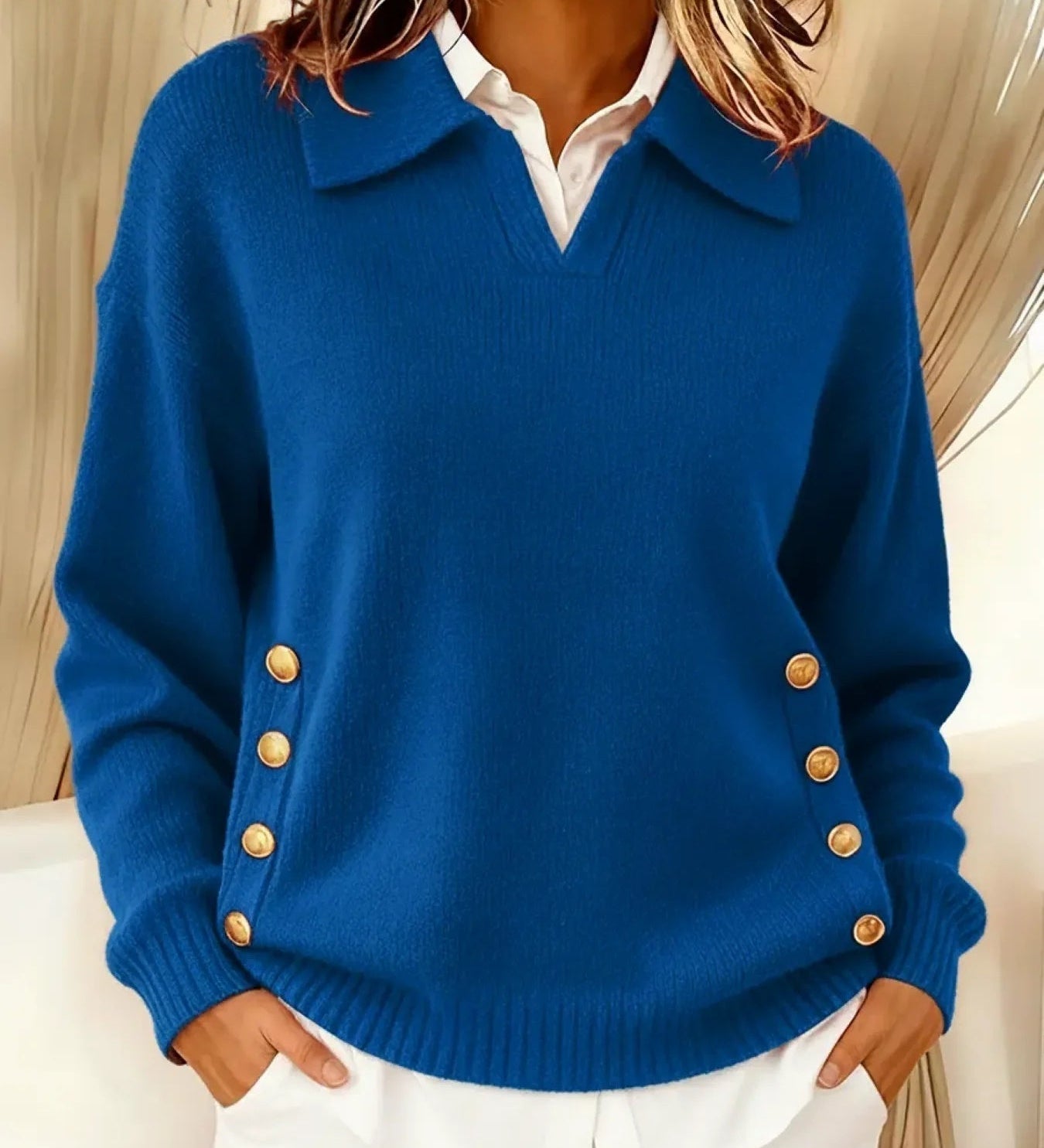 VYNETTE | V-NECK SWEATER WITH COLLAR A minha loja