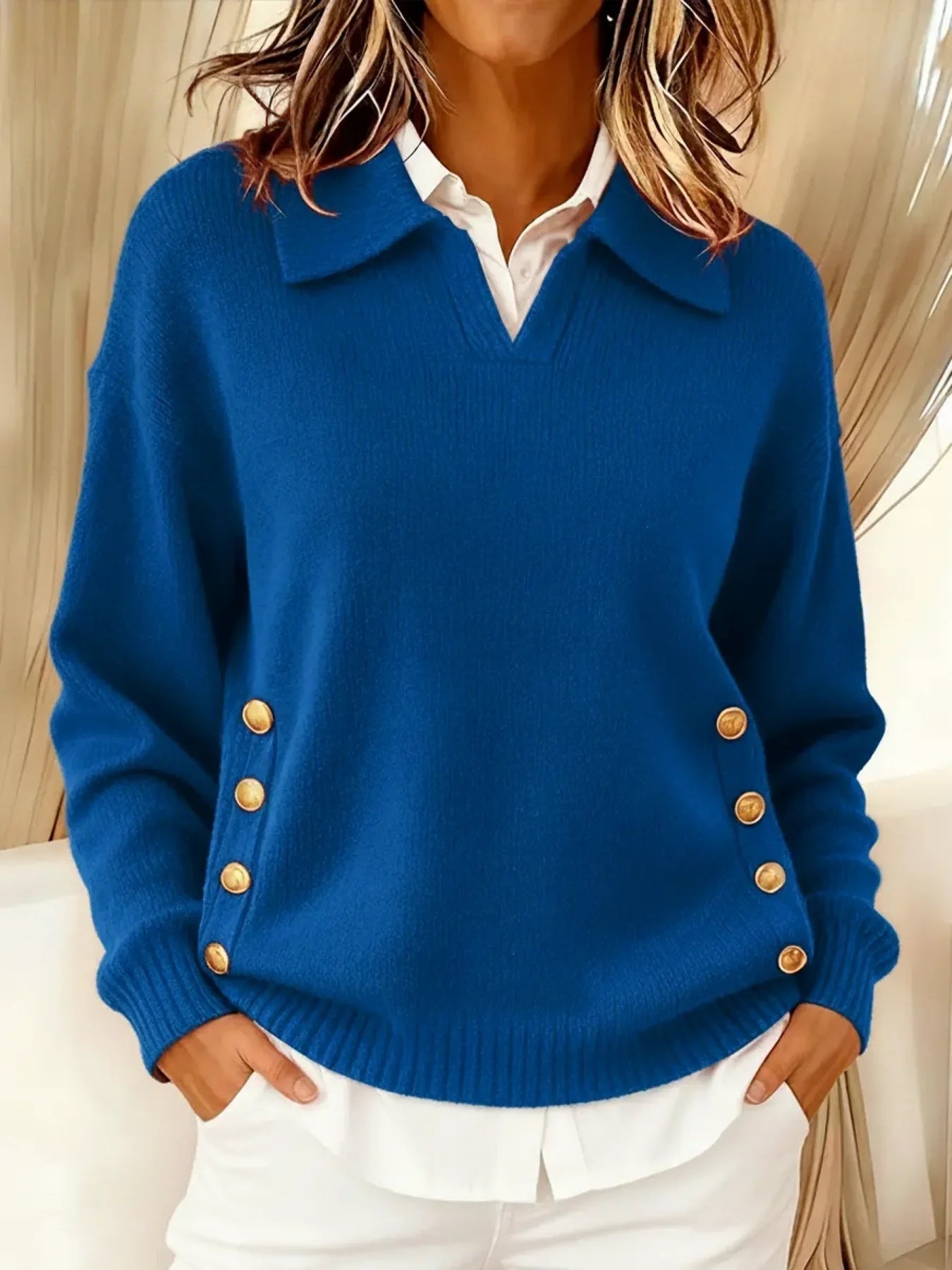 VYNETTE | V-NECK SWEATER WITH COLLAR A minha loja