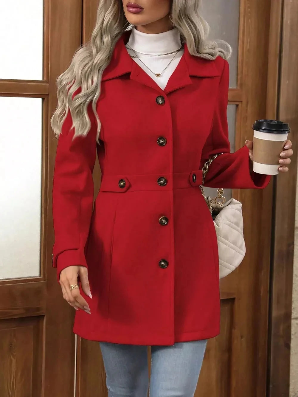 Veronika – Cappotto urbano premium con bottoni A minha loja