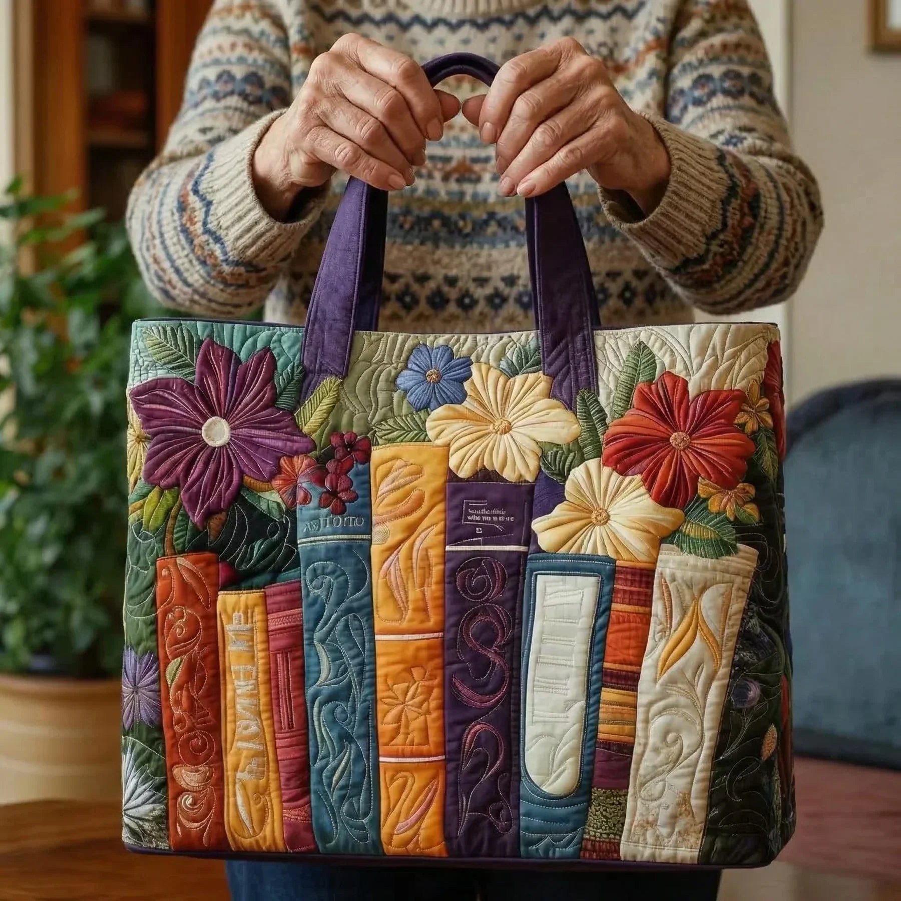 Borsa tote imbottita per amanti dei libri A minha loja