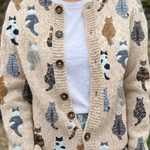 CHARLOTTE | Accogliente Cardigan con Stampa di Gatto A minha loja