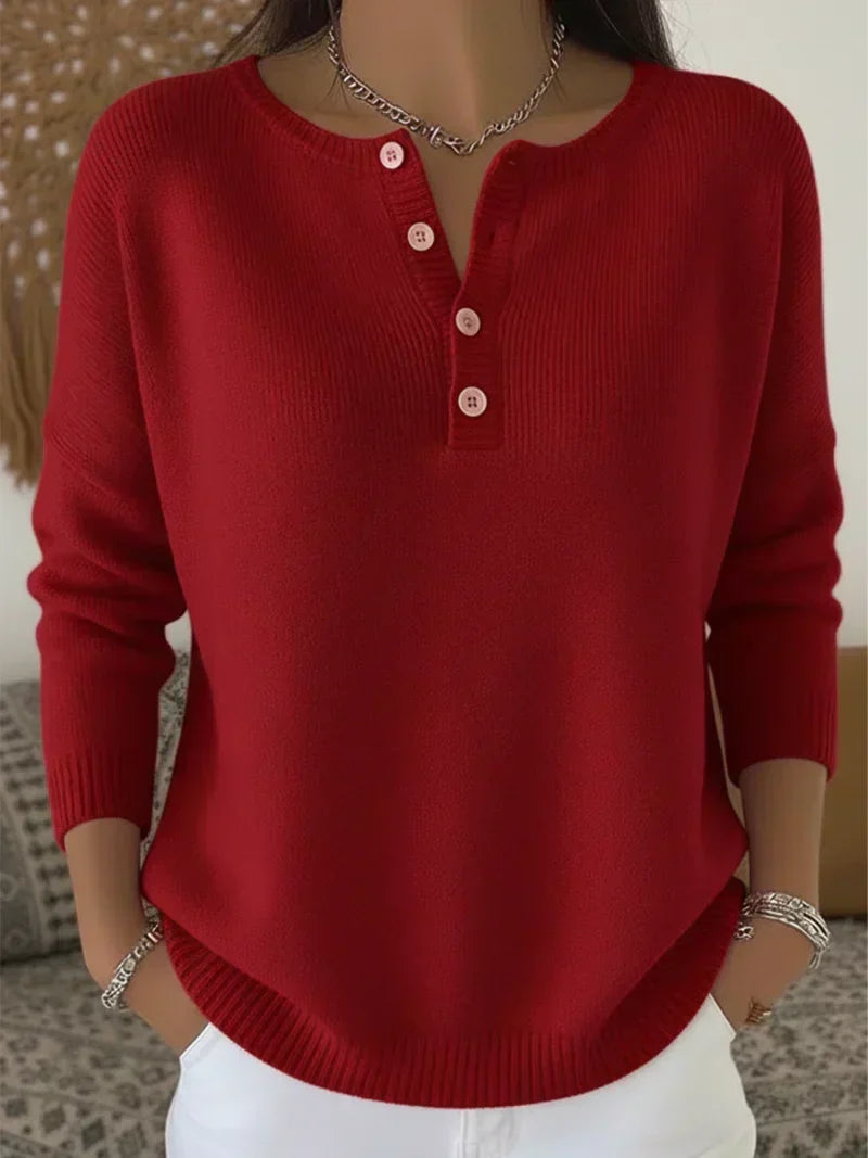 HELENA | HENLEY BUTTON-UP KNIT SWEATER A minha loja