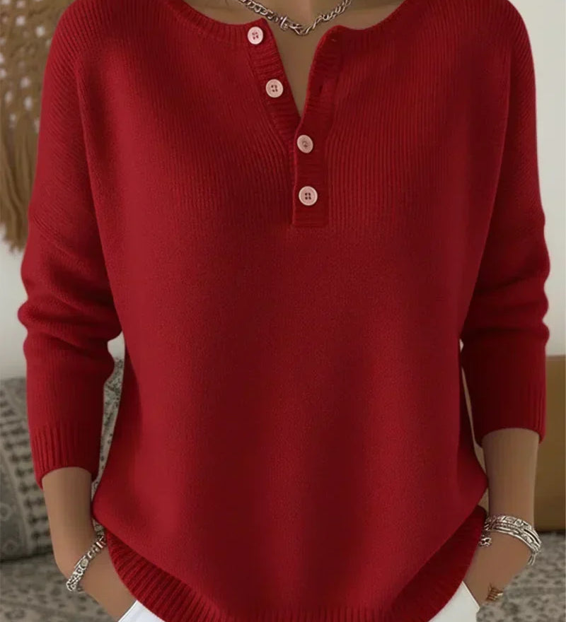 HELENA | HENLEY BUTTON-UP KNIT SWEATER A minha loja