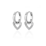 Orecchini a Forma di Cuore Vuoto in Zirconia