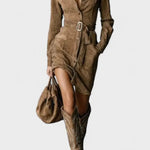 Veronika™ | Abito midi in suede A minha loja