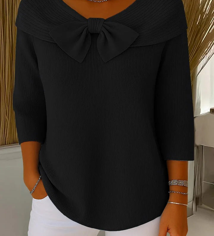TIVELLA | SWEATER WITH BOW AND ROUND NECKLINE A minha loja